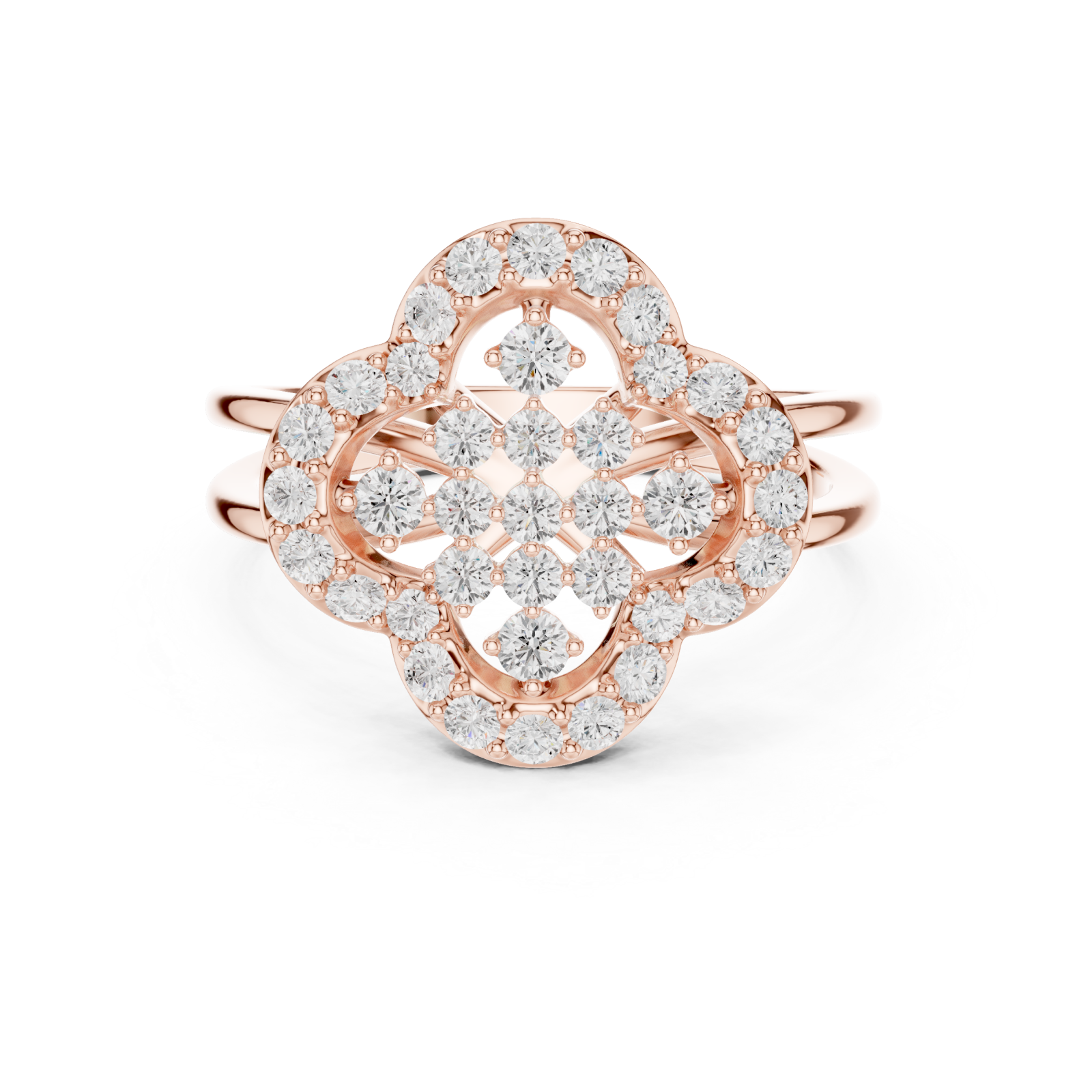  Rose Gold Serenade Echo Blossom Cocktail Ring Front View