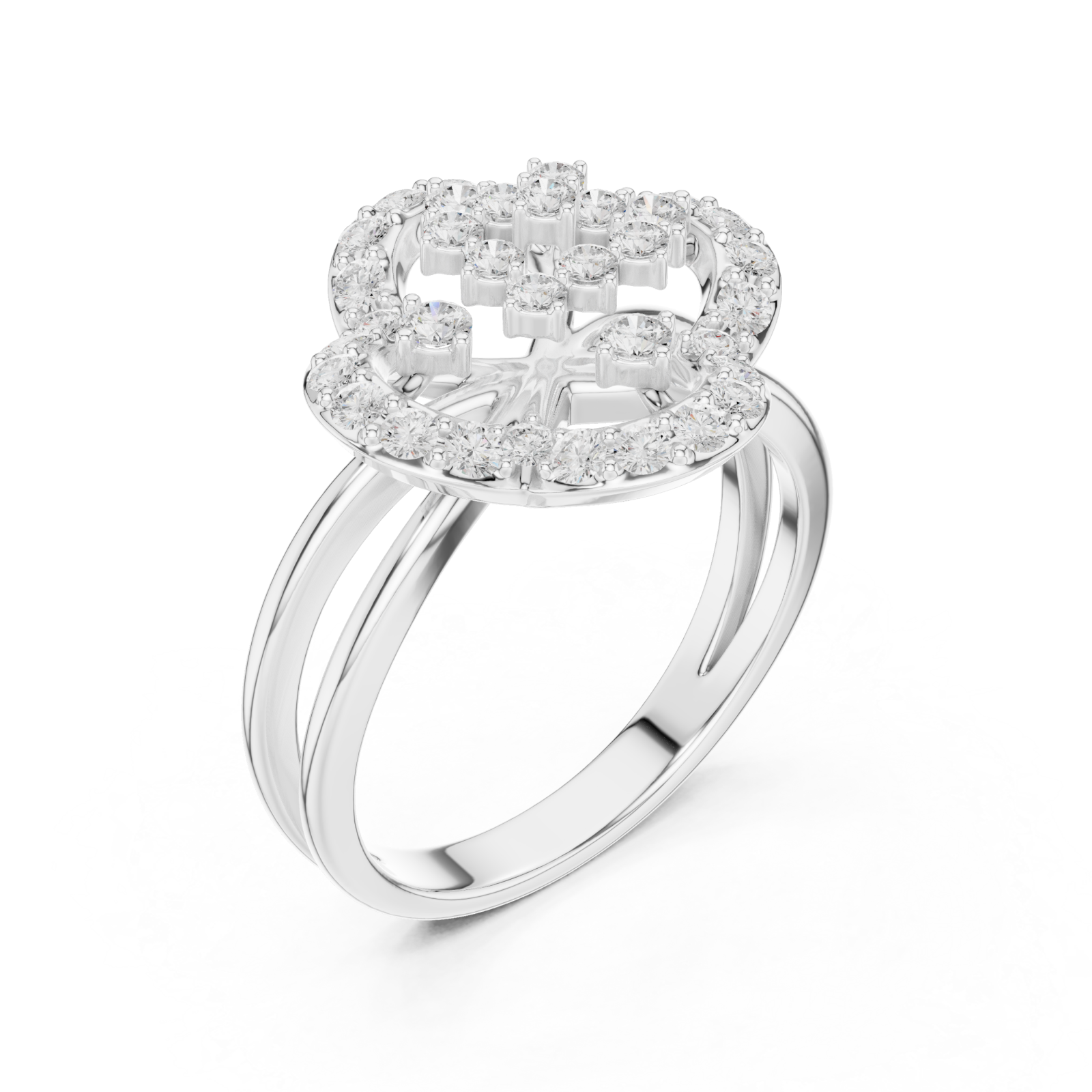  White Gold Serenade Echo Blossom Cocktail Ring Right View
