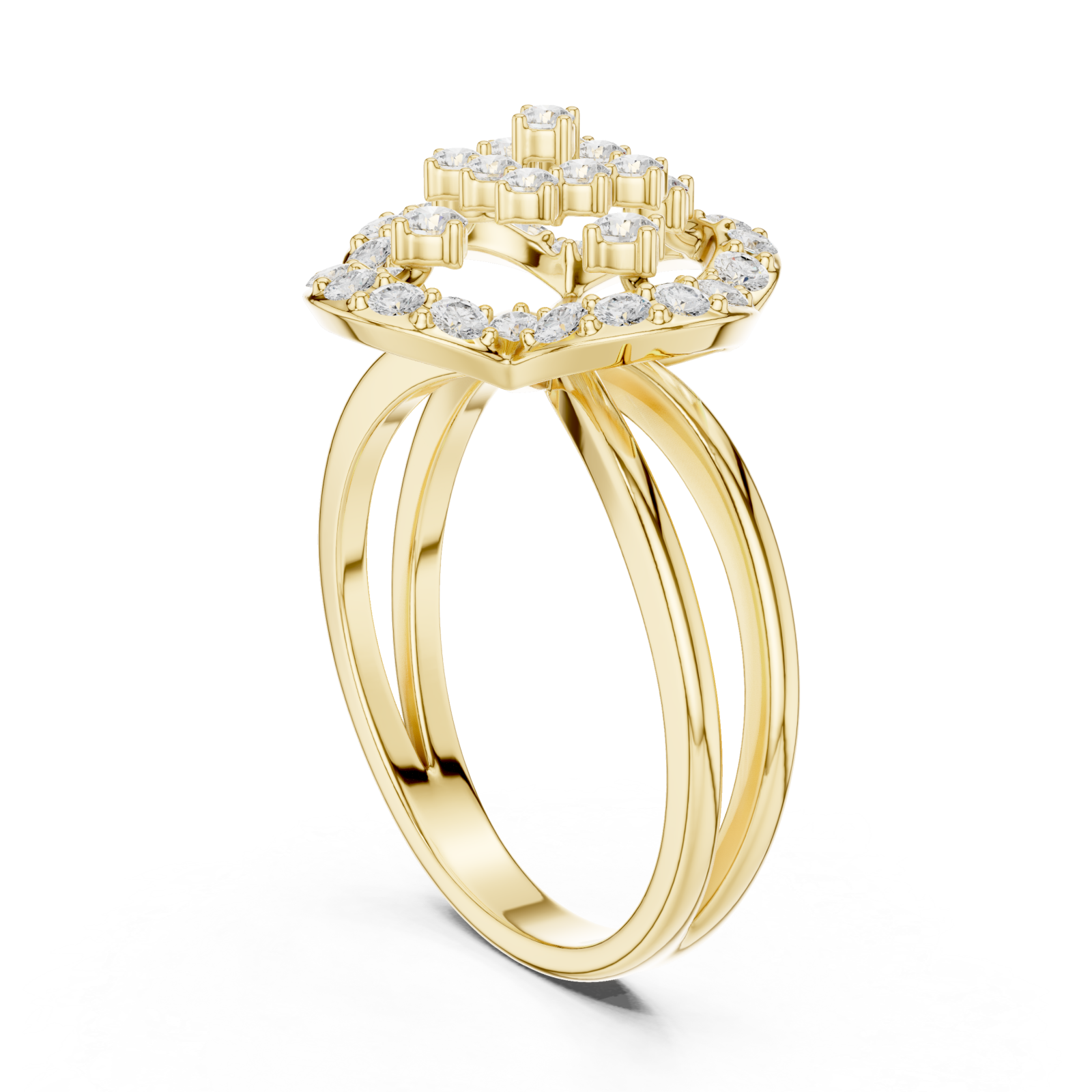  Gold Serenade Echo Blossom Cocktail Ring Left View