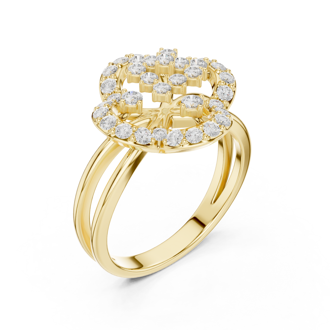 Gold Serenade Echo Blossom Cocktail Ring Right View