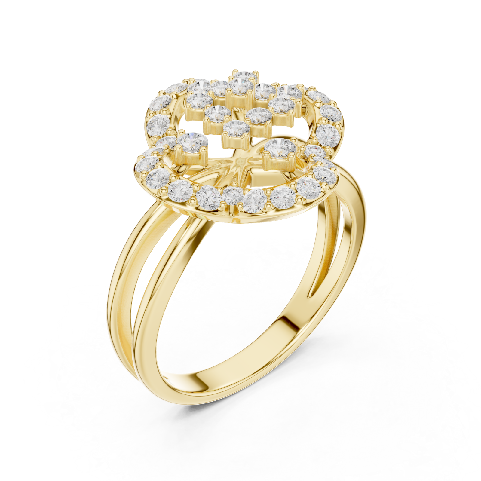 Gold Serenade Echo Blossom Cocktail Ring Right View