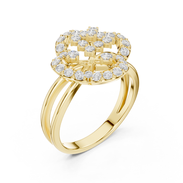 Gold Serenade Echo Blossom Cocktail Ring Right View