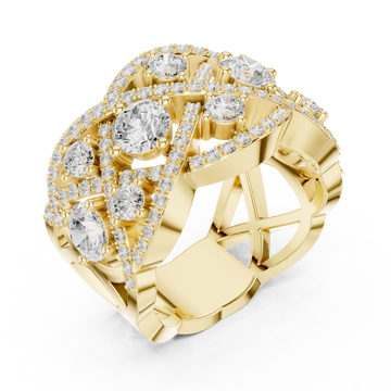 Gold Cherished Aurora Spiral Statement Band Ring Right View