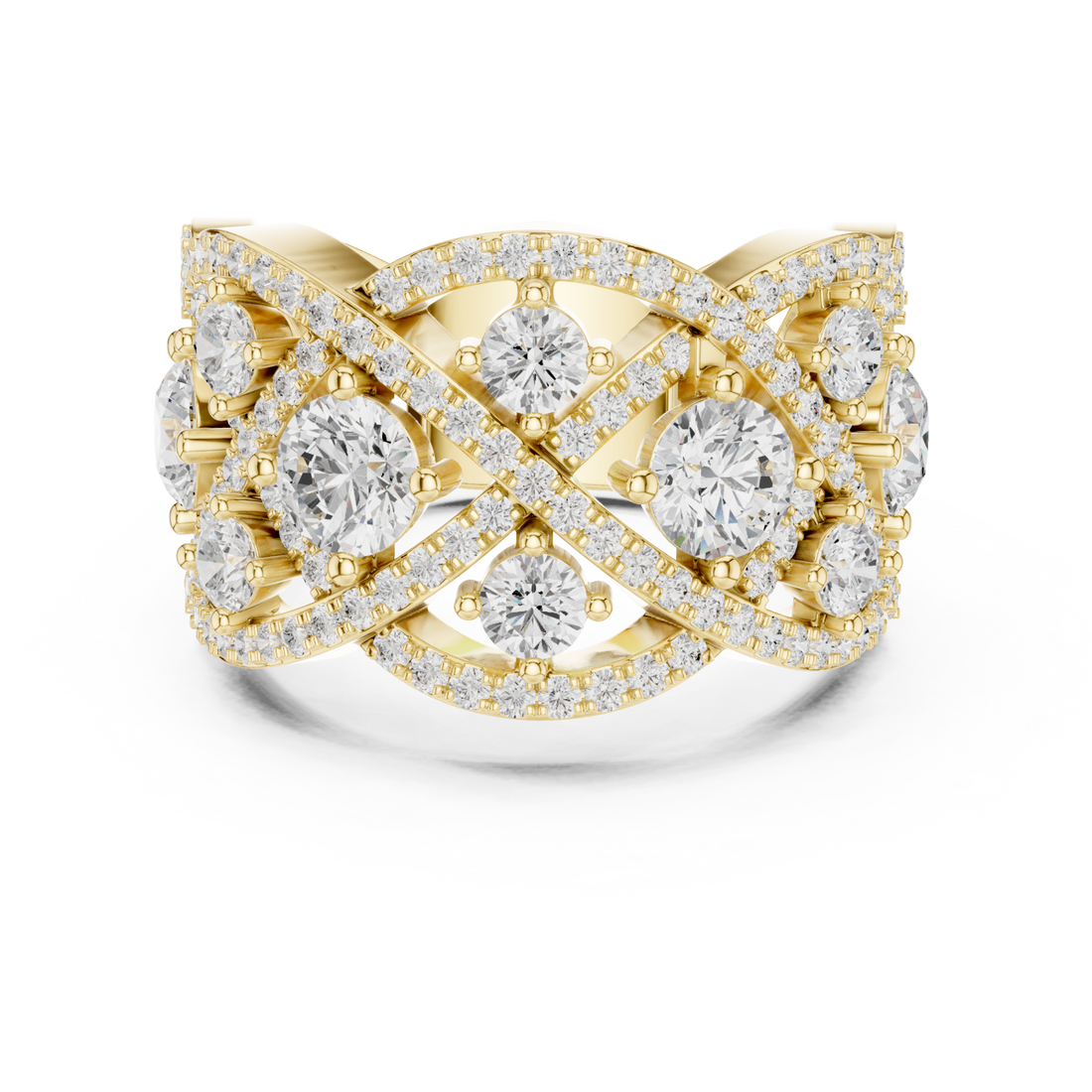 Gold Cherished Aurora Spiral Statement Band Ring Right View