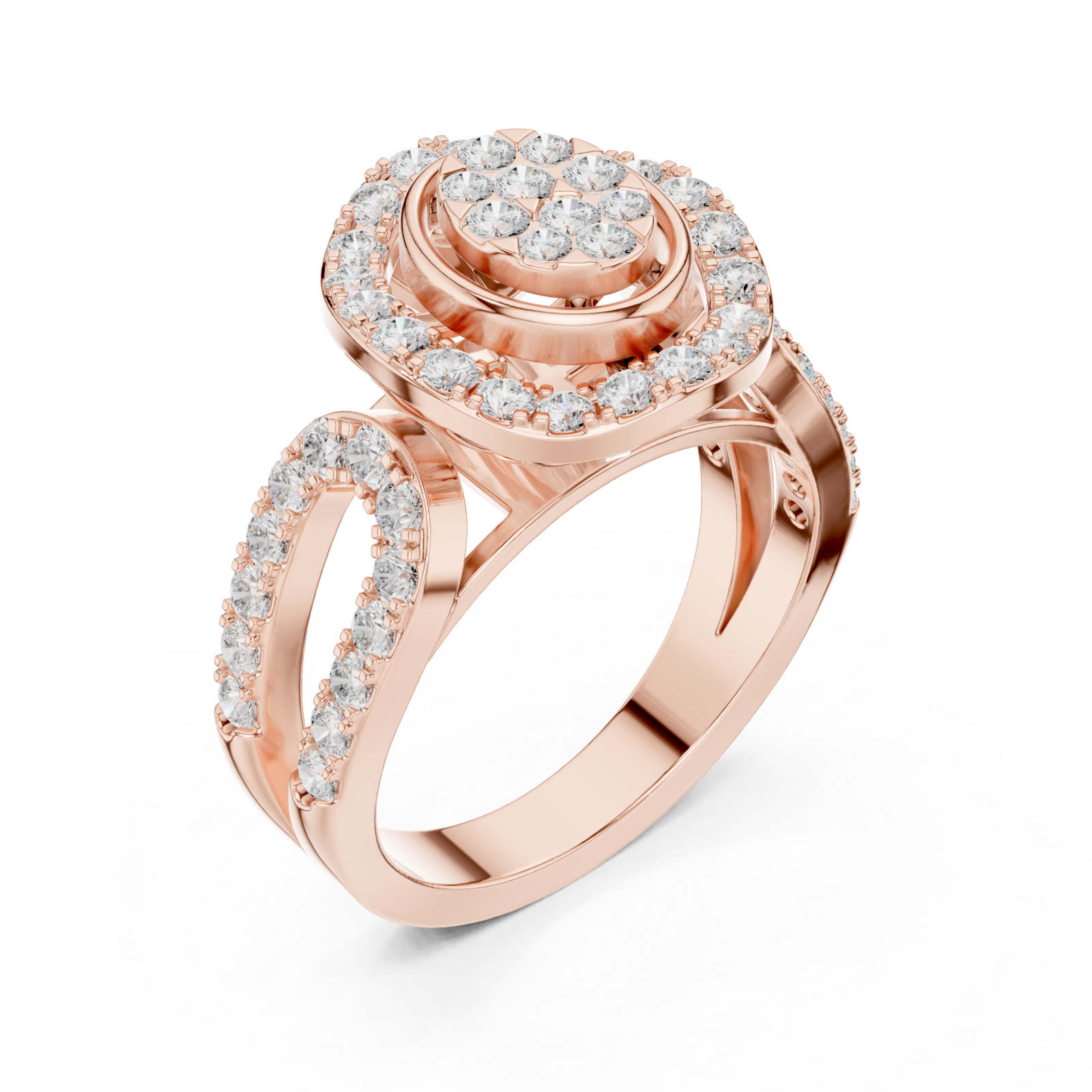  Rose Gold Opaline Spiral Radiance Band Ring Right View