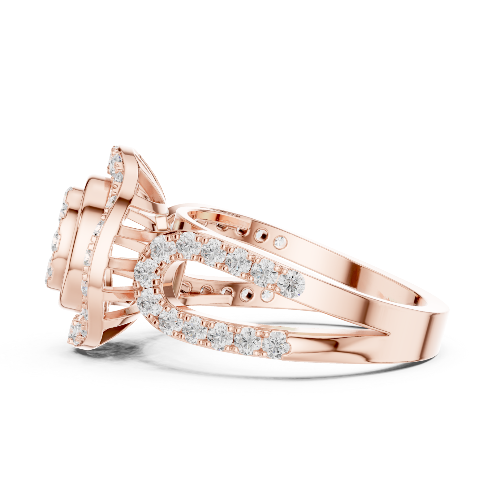  Rose Gold Opaline Spiral Radiance Band Ring Side View
