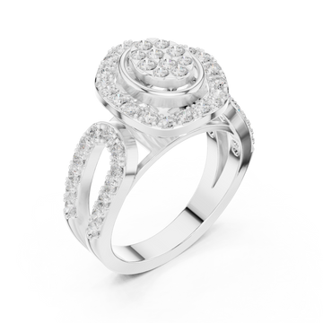  White Gold Opaline Spiral Radiance Band Ring Right View