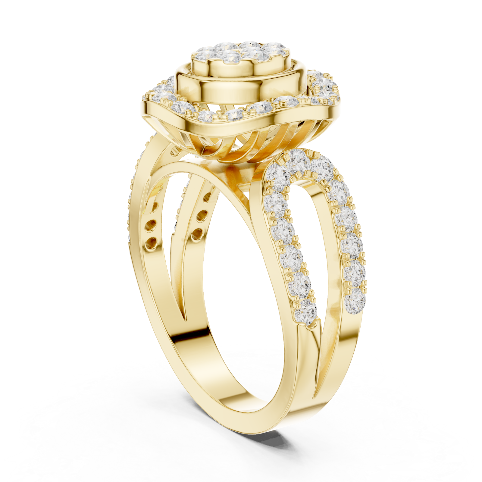  Gold Opaline Spiral Radiance Band Ring Left View