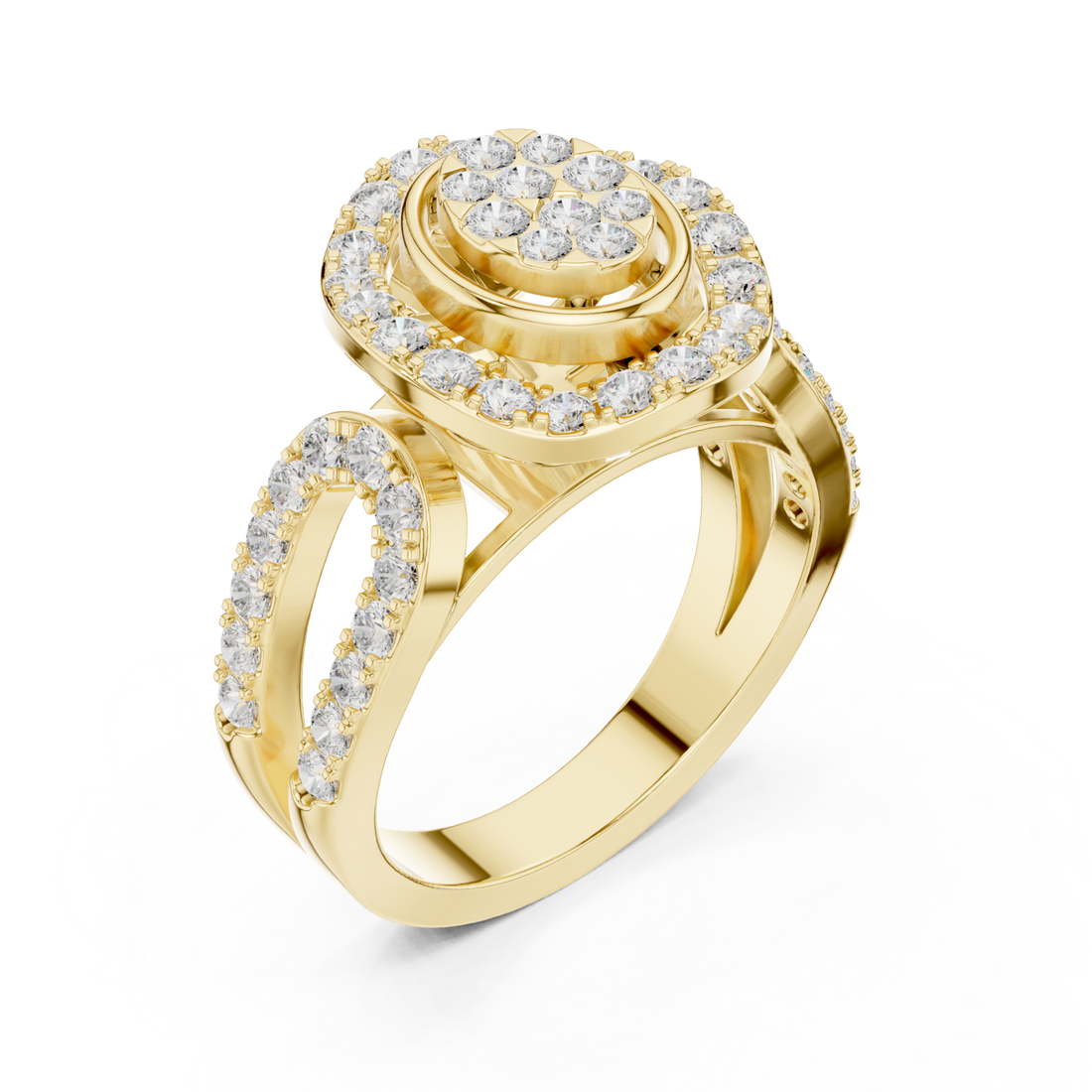 Gold Opaline Spiral Radiance Band Ring Right View