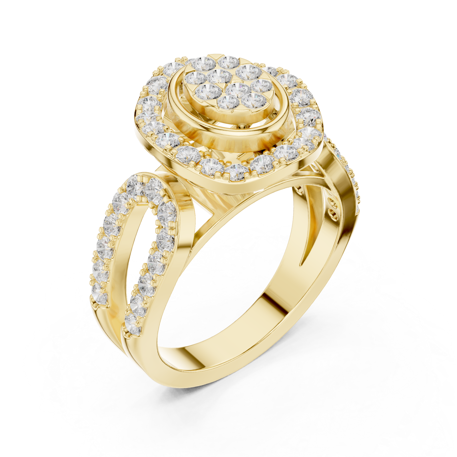 Gold Opaline Spiral Radiance Band Ring Right View