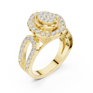 Gold Opaline Spiral Radiance Band Ring Right View