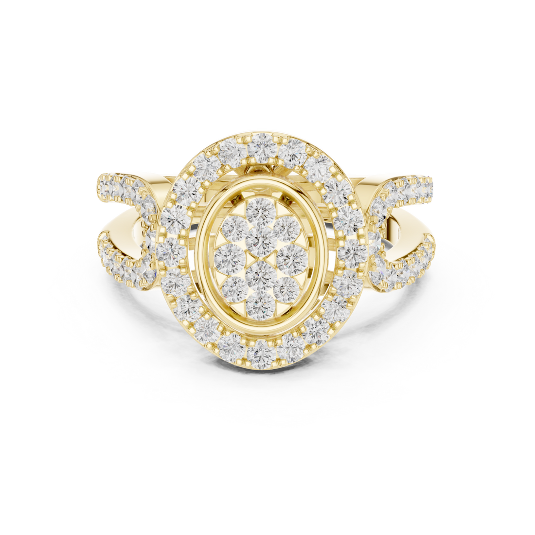 Gold Opaline Spiral Radiance Band Ring Right View