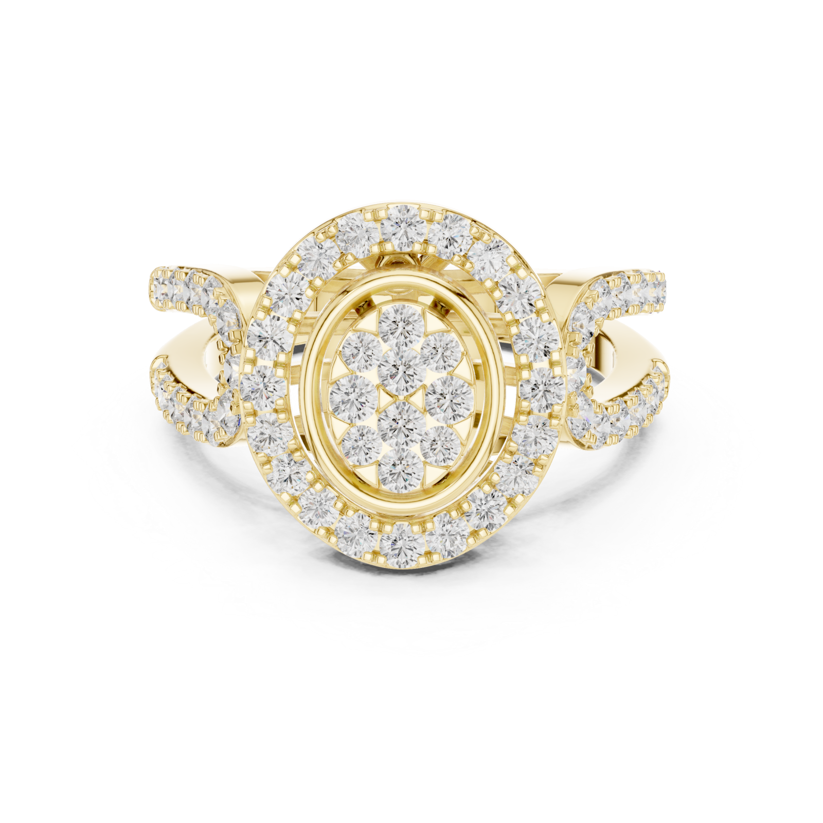  Gold Opaline Spiral Radiance Band Ring Front View