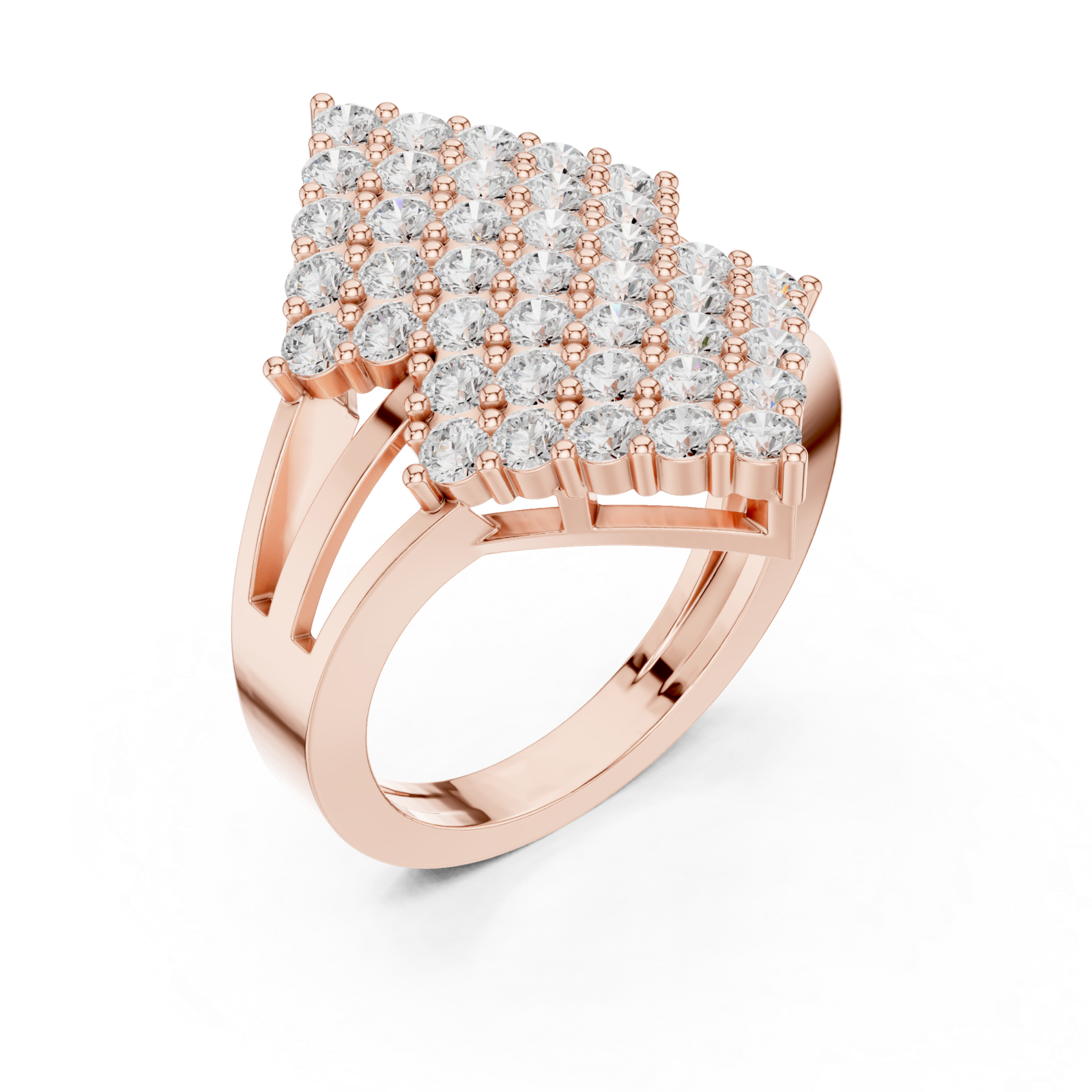  Rose Gold Luminous Tiered Panache Ring Right View