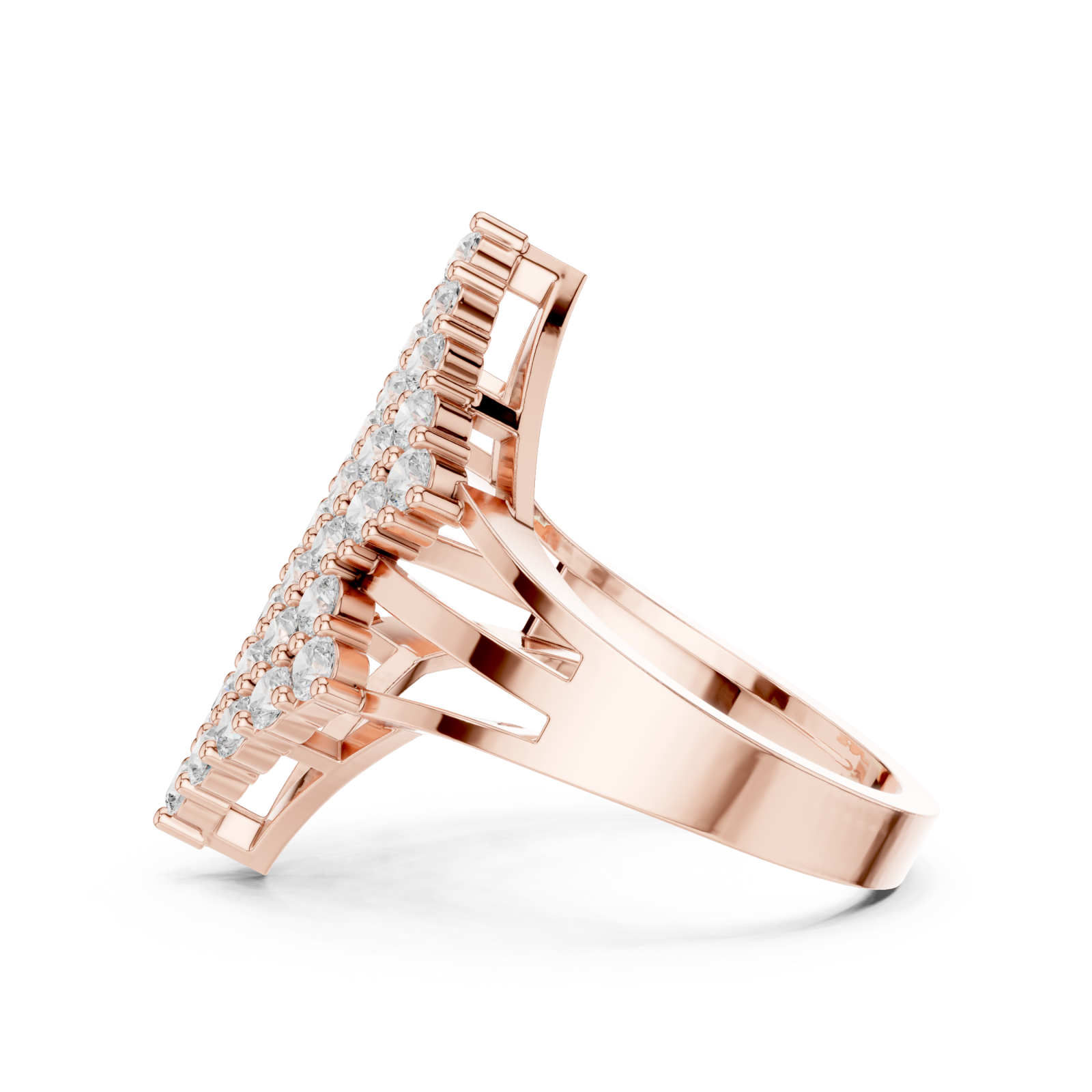  Rose Gold Luminous Tiered Panache Ring Side View