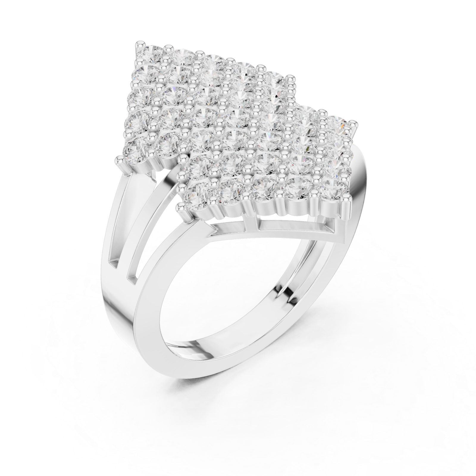  White Gold Luminous Tiered Panache Ring Right View