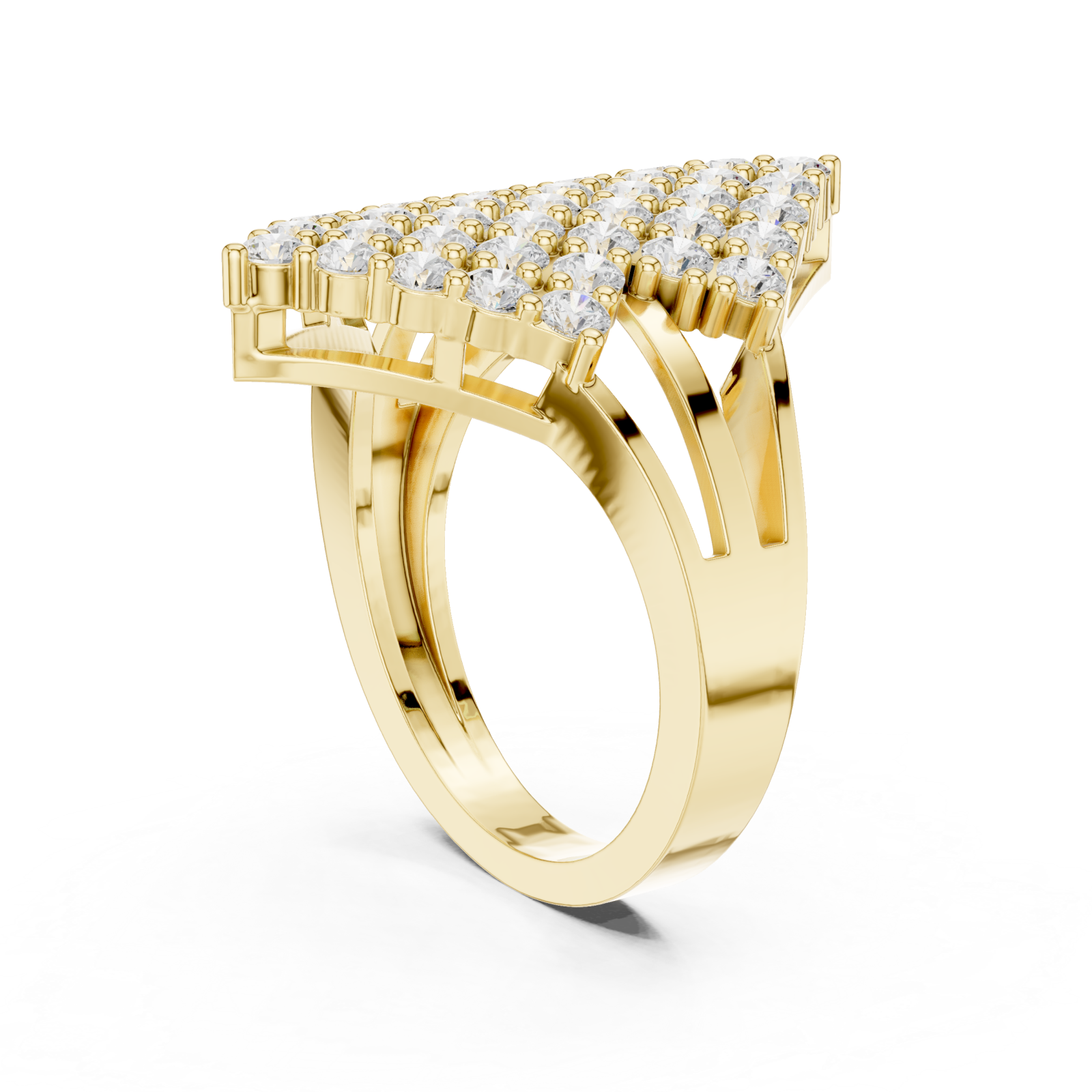  Gold Luminous Tiered Panache Ring Left View