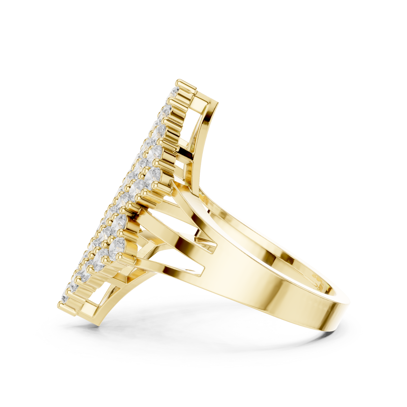  Gold Luminous Tiered Panache Ring Side View