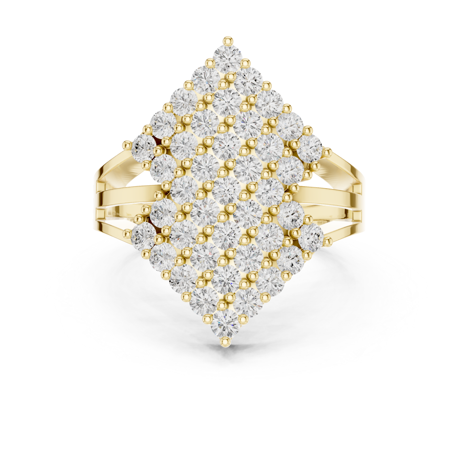  Gold Luminous Tiered Panache Ring Front View
