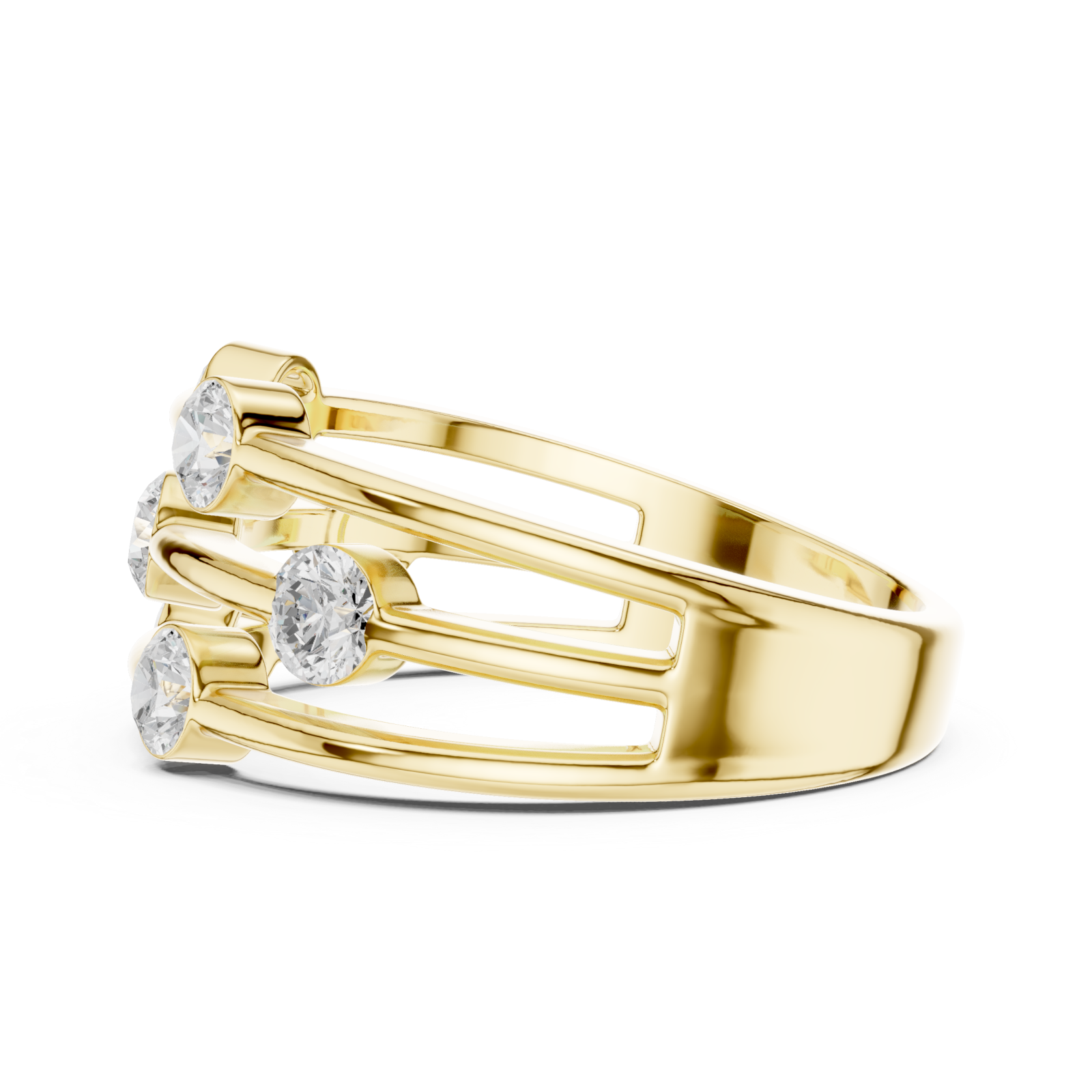  Gold Eclipse Lines Stacking Ring Side View