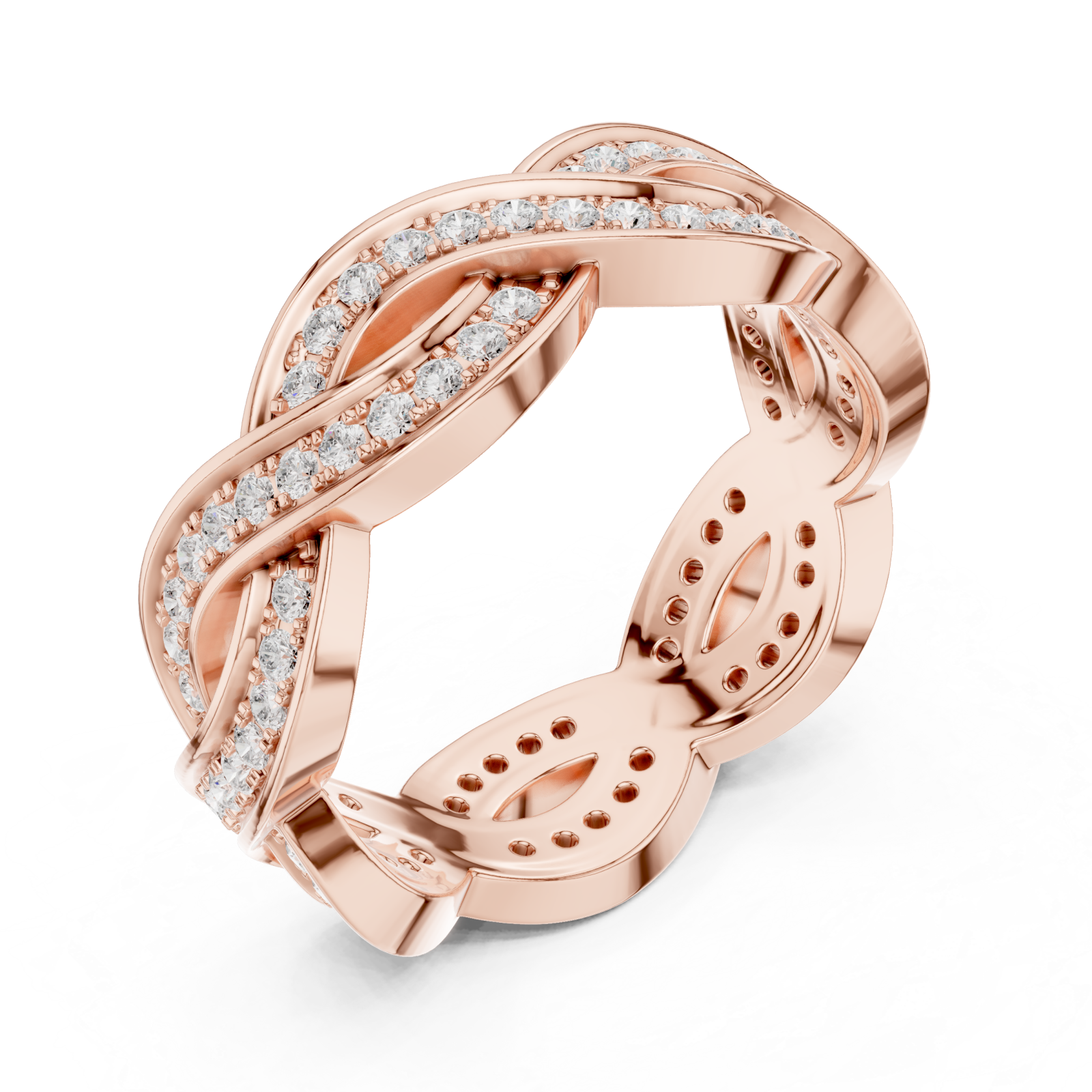  Rose Gold Serenade Braided Statement Ring Right View