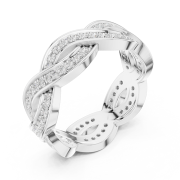  White Gold Serenade Braided Statement Ring Right View