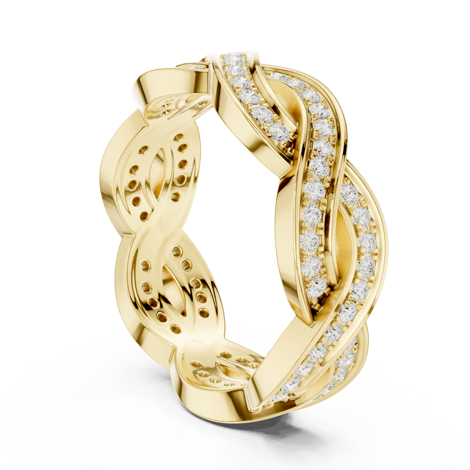  Gold Serenade Braided Statement Ring Left View