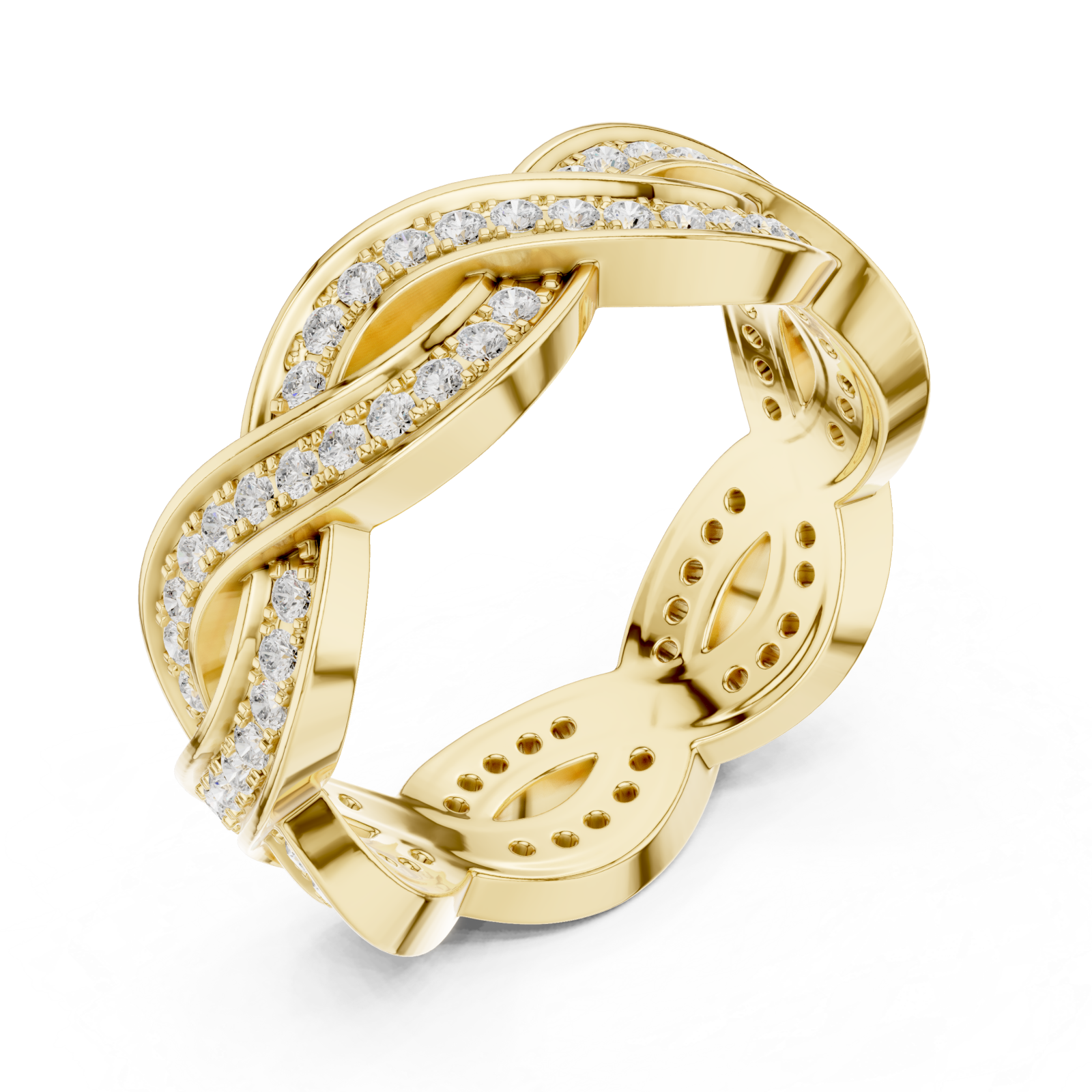 Gold Serenade Braided Statement Ring Right View