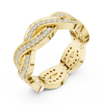 Gold Serenade Braided Statement Ring Right View