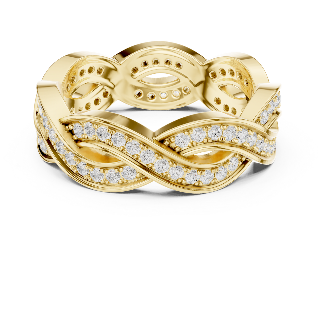 Gold Serenade Braided Statement Ring Right View