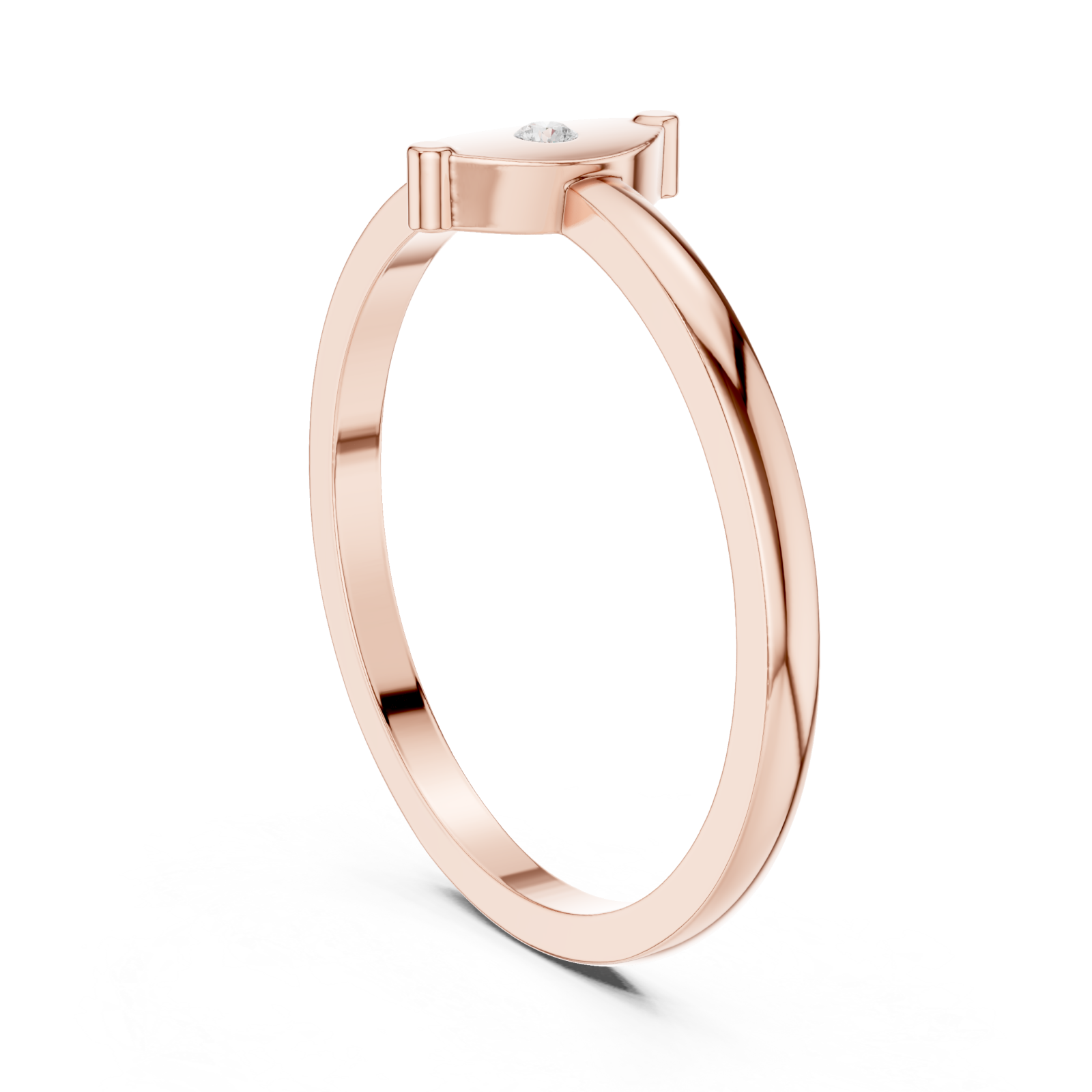 Rose Gold Starlit Flow Solitaire Harmony Band Left View