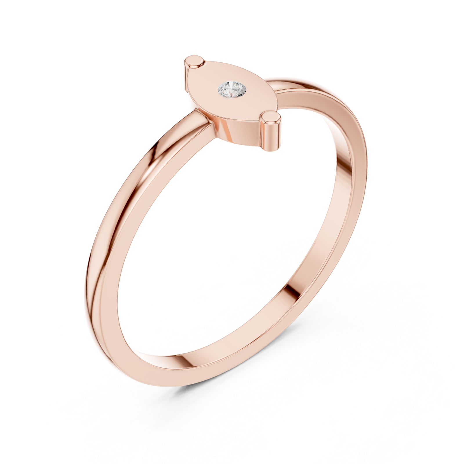  Rose Gold Starlit Flow Solitaire Harmony Band Right View