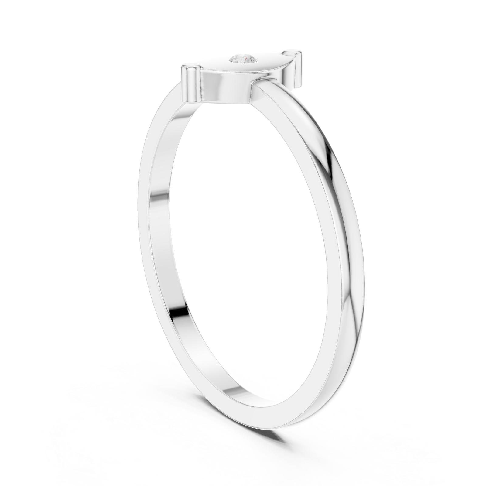 White Gold Starlit Flow Solitaire Harmony Band Left View