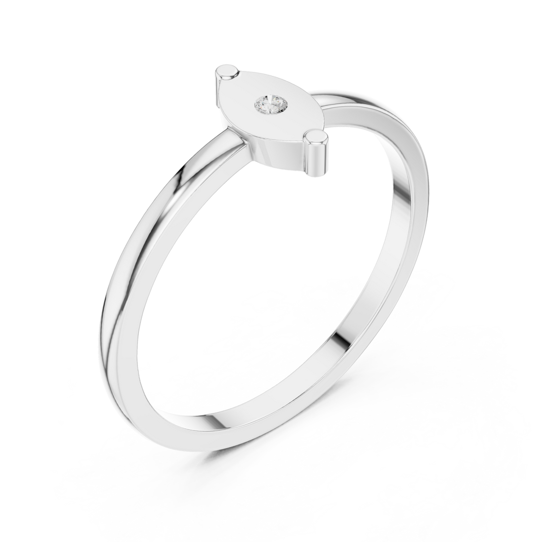  White Gold Starlit Flow Solitaire Harmony Band Right View