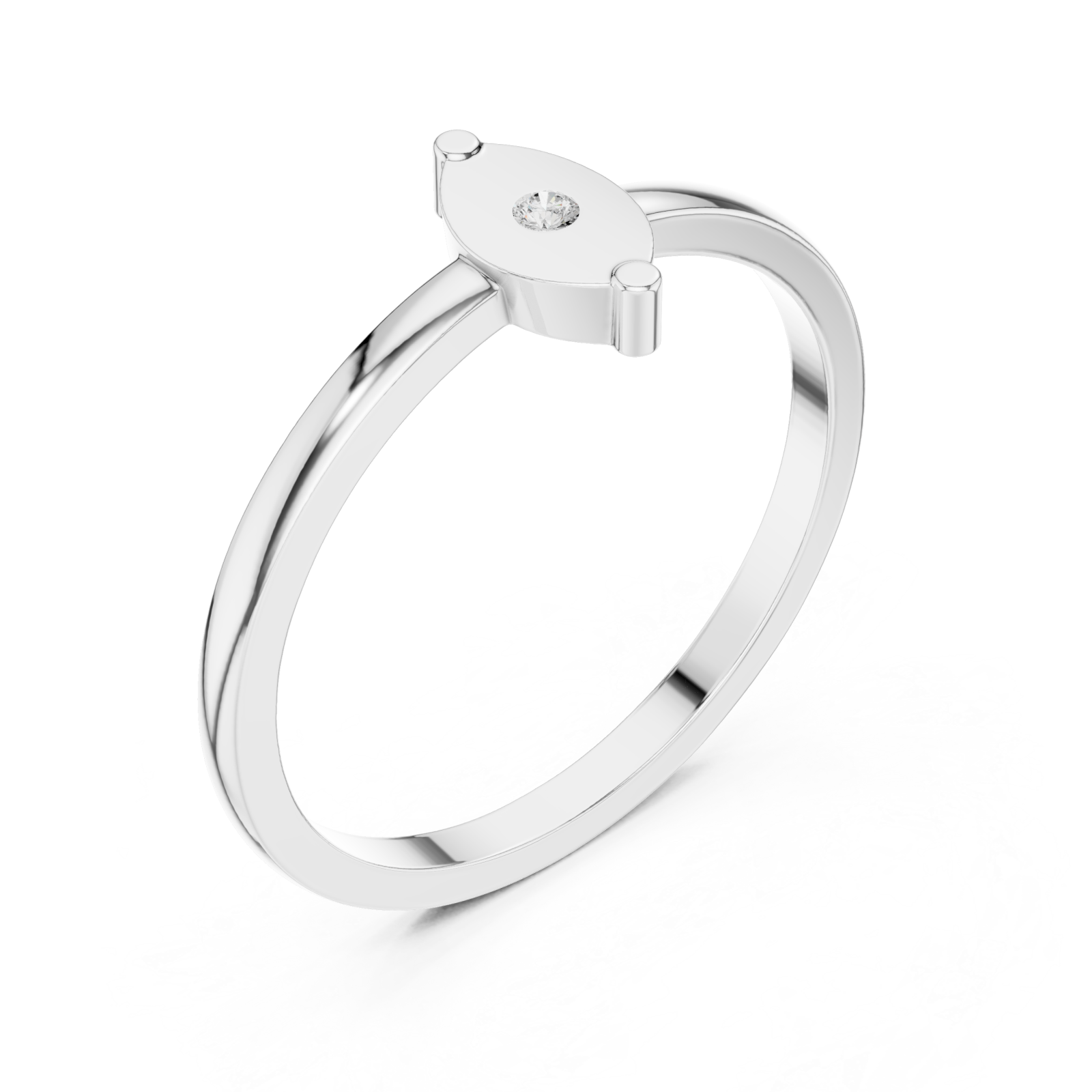  White Gold Starlit Flow Solitaire Harmony Band Right View