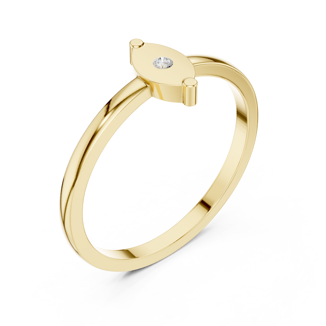 Gold Starlit Flow Solitaire Harmony Band Right View