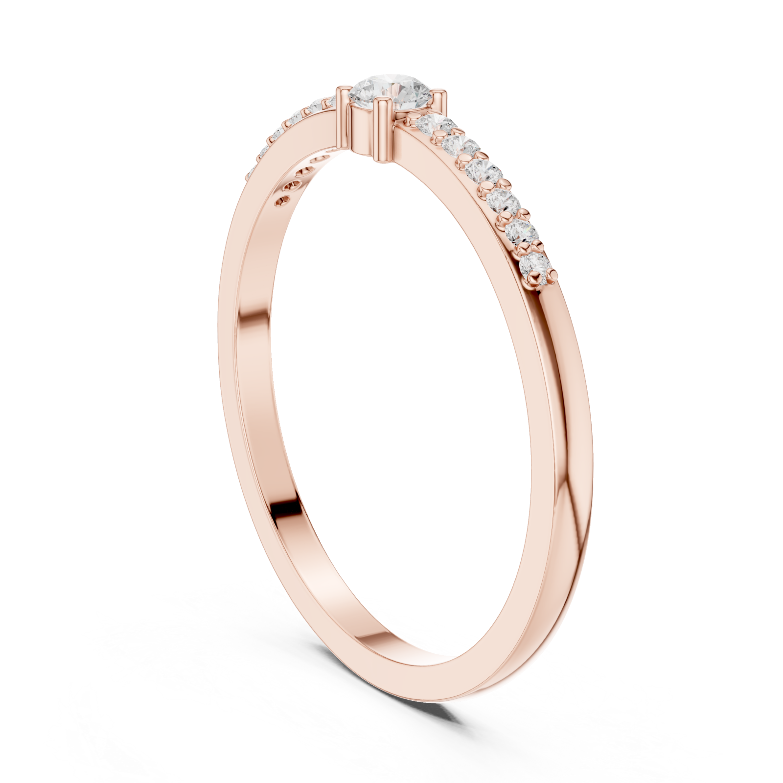  Rose Gold Eternal Horizon Serenity Stacking Ring Left View
