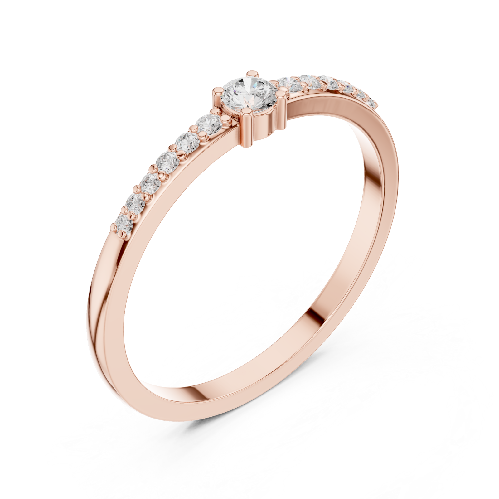  Rose Gold Eternal Horizon Serenity Stacking Ring Right View