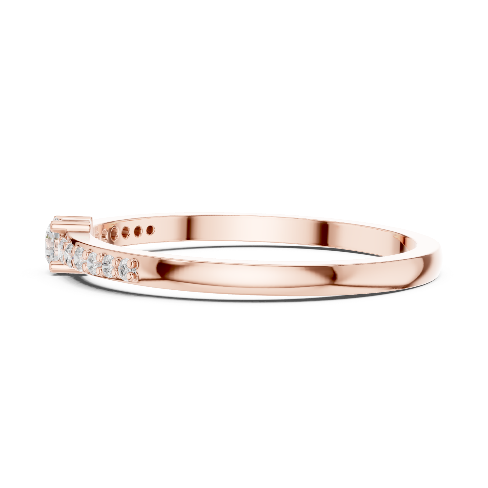  Rose Gold Eternal Horizon Serenity Stacking Ring Side View