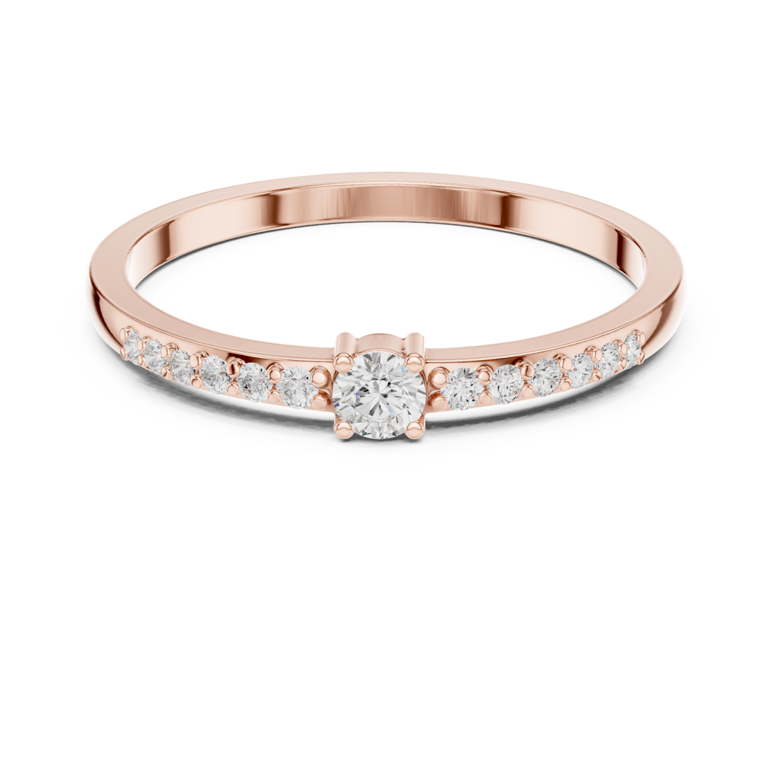  Rose Gold Eternal Horizon Serenity Stacking Ring Right View
