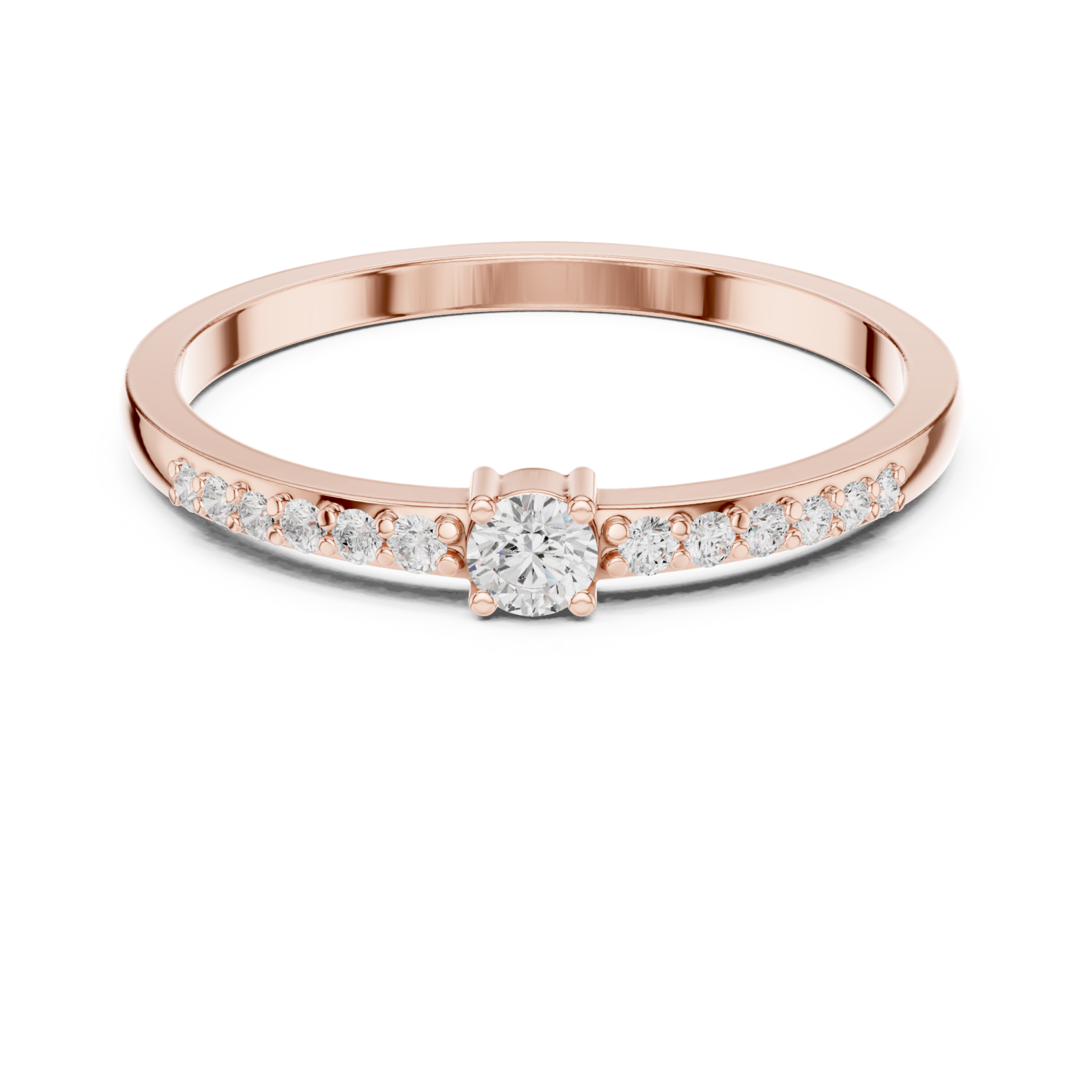  Rose Gold Eternal Horizon Serenity Stacking Ring Front View