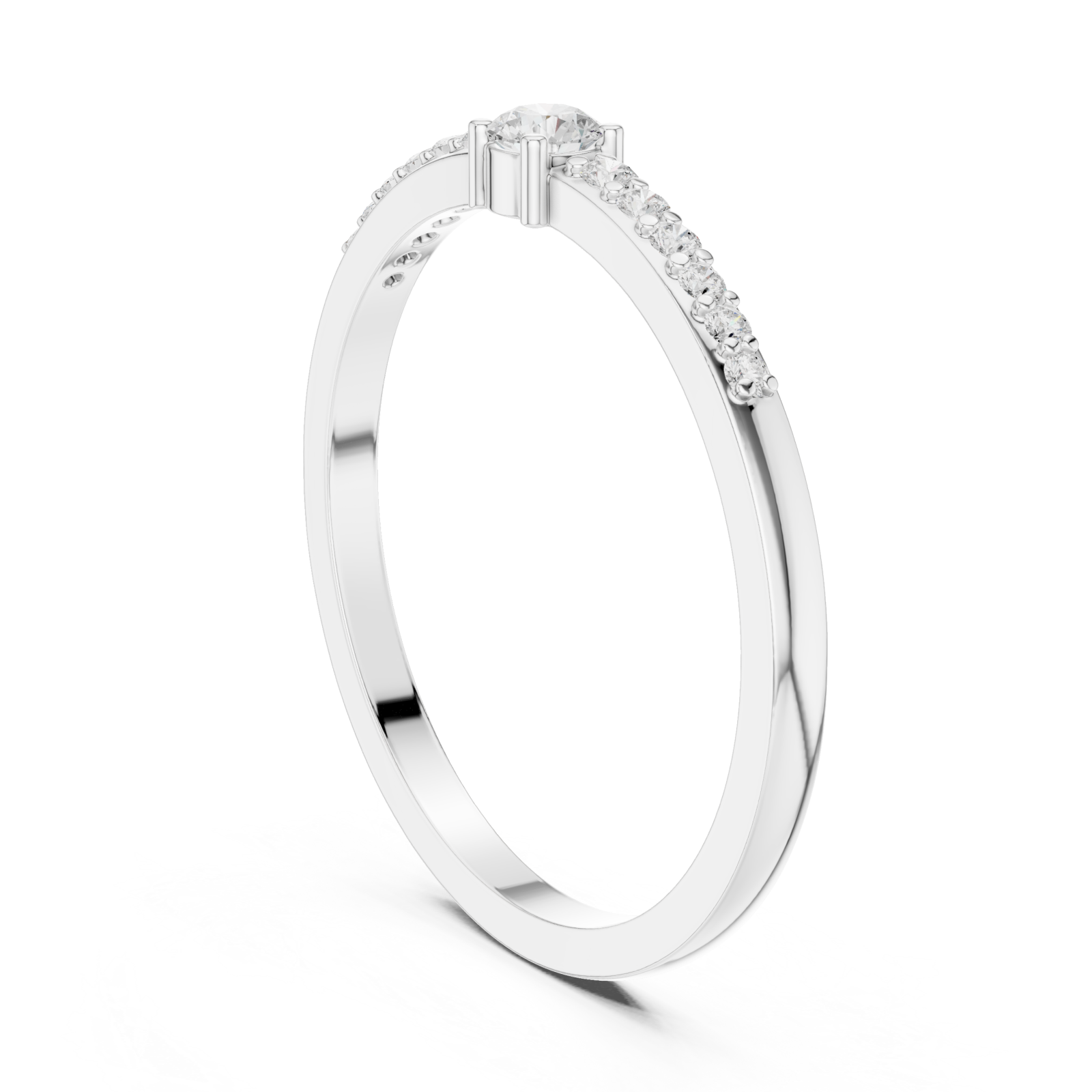  White Gold Eternal Horizon Serenity Stacking Ring Left View