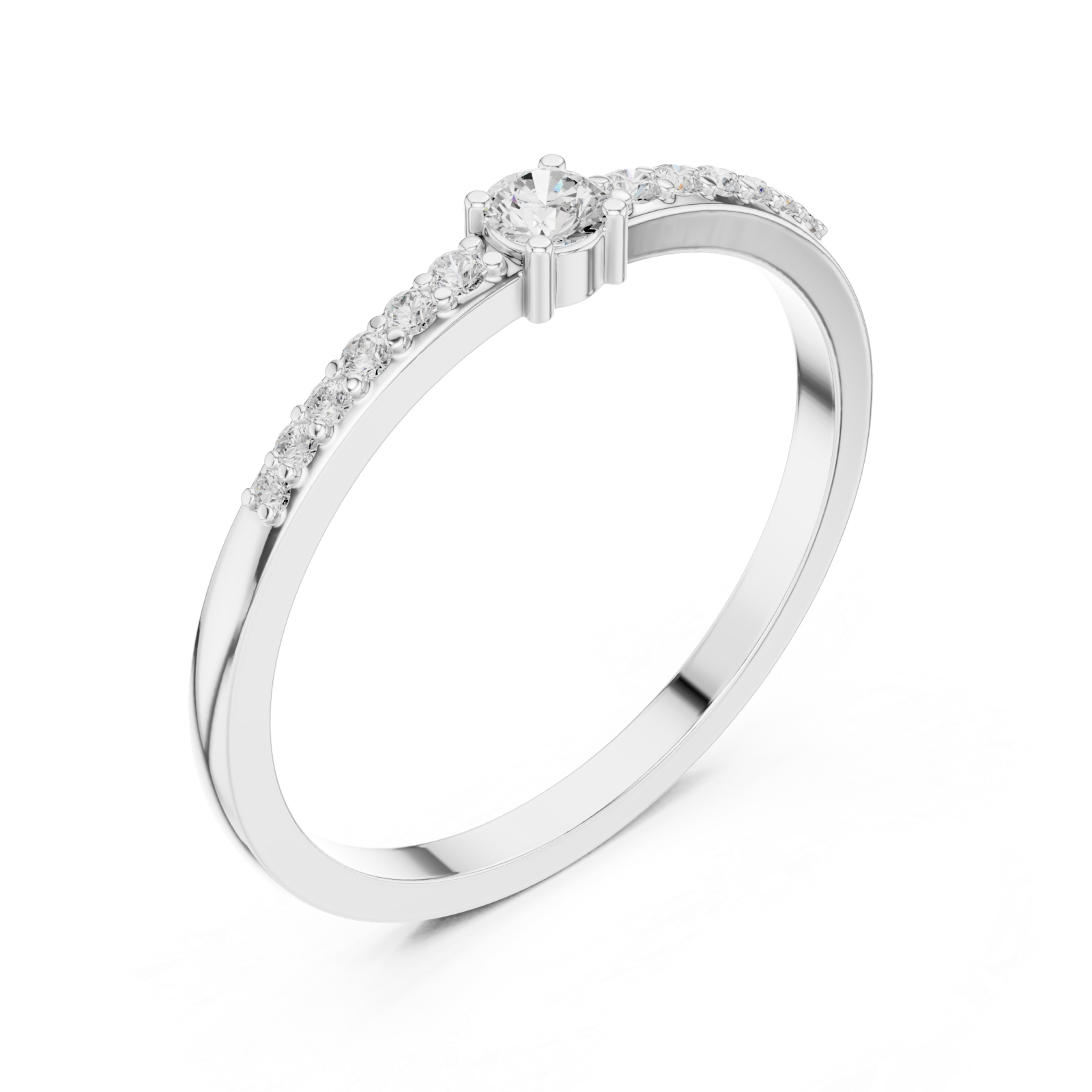  White Gold Eternal Horizon Serenity Stacking Ring Right View