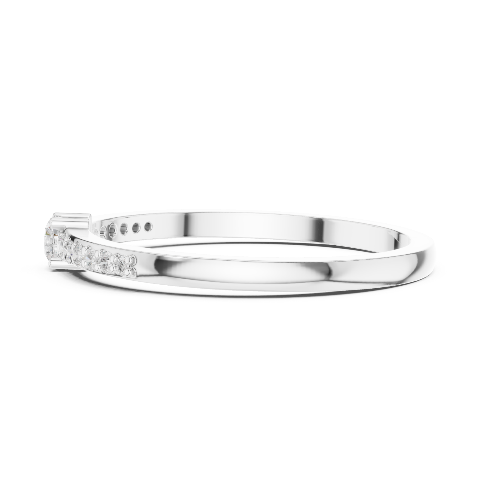  White Gold Eternal Horizon Serenity Stacking Ring Side View