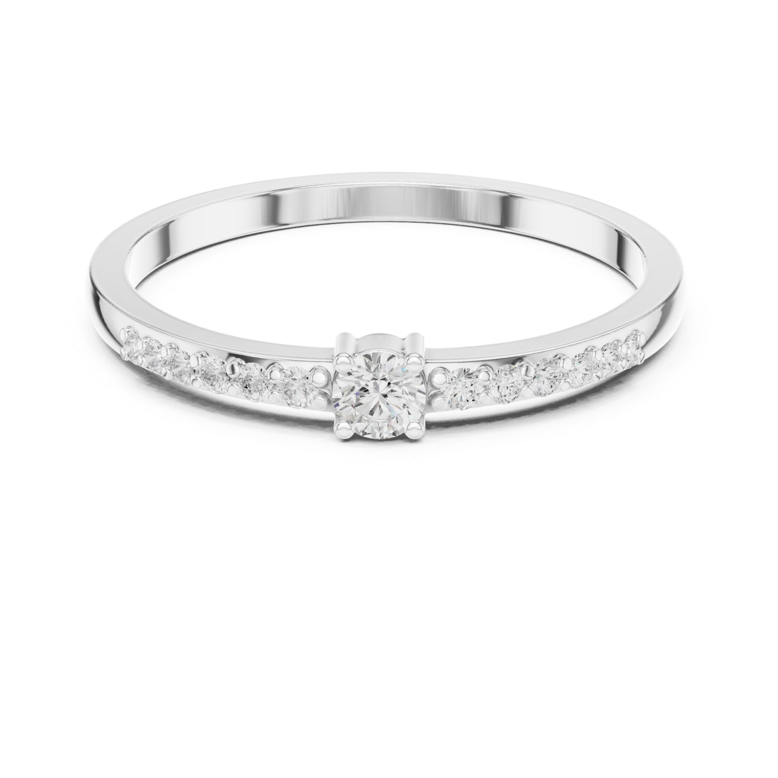  White Gold Eternal Horizon Serenity Stacking Ring Front View