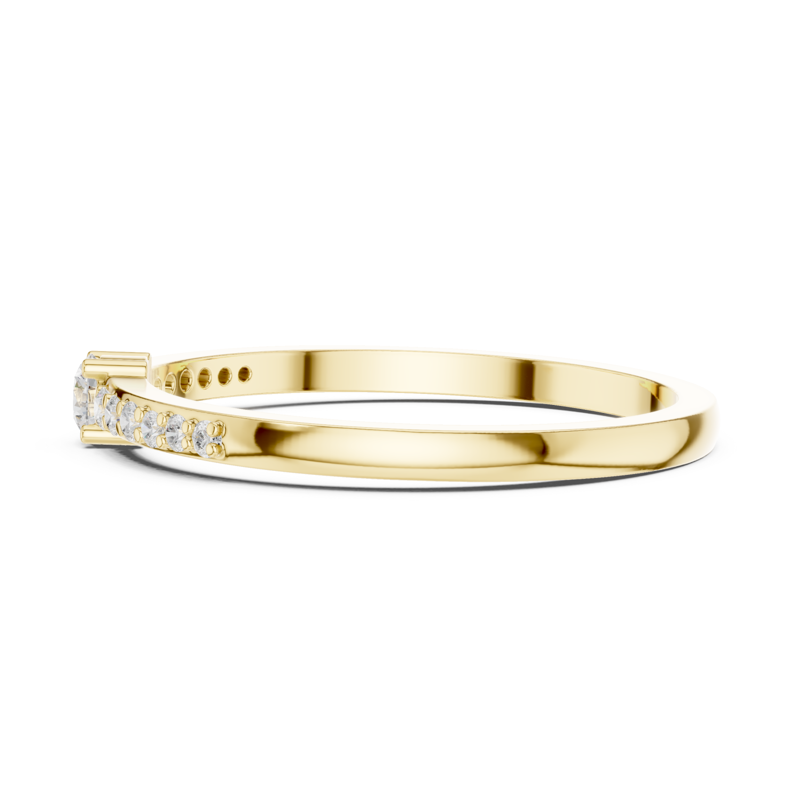 Gold Eternal Horizon Serenity Stacking Ring Side View
