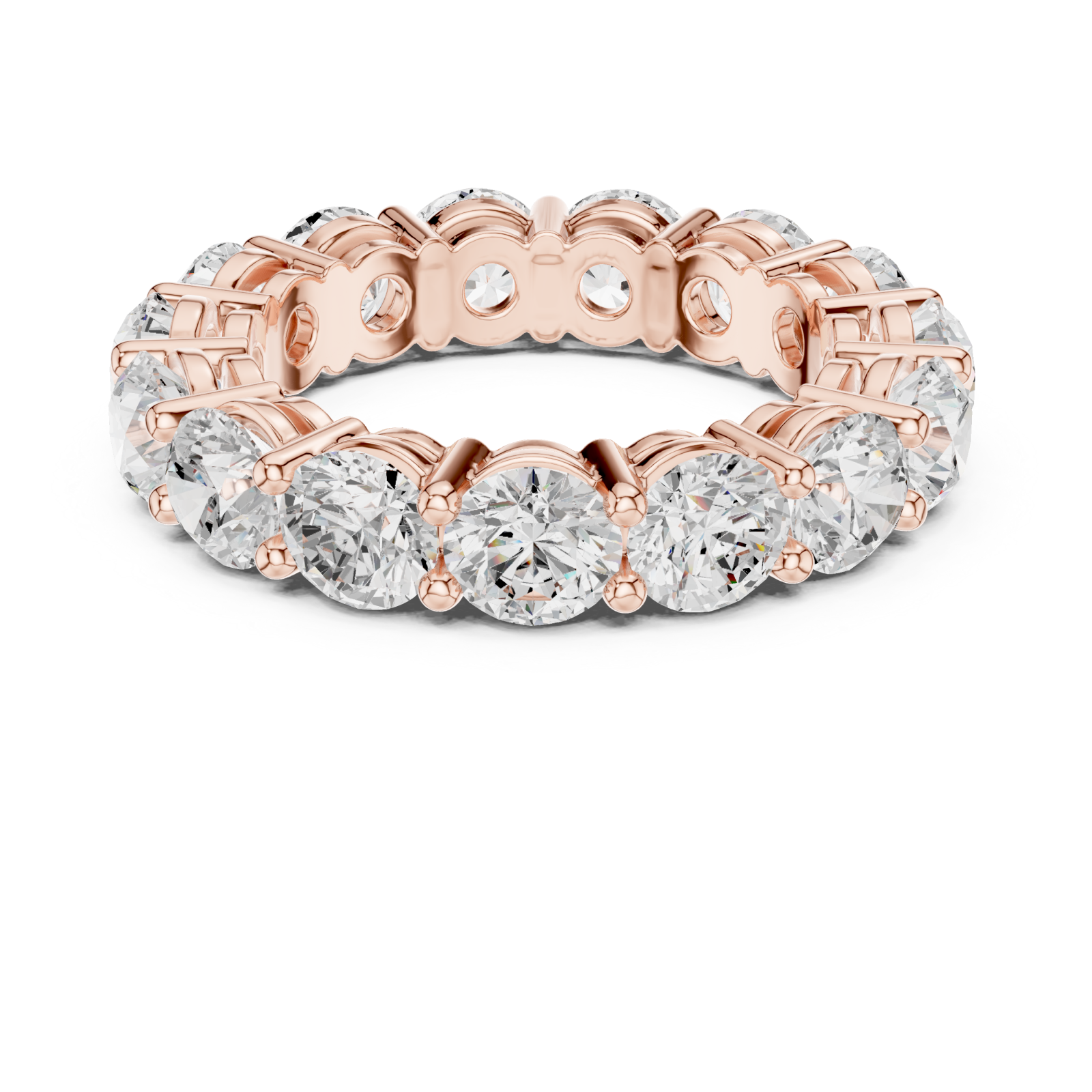  Rose Gold Everlasting Brilliance Band Ring Front View