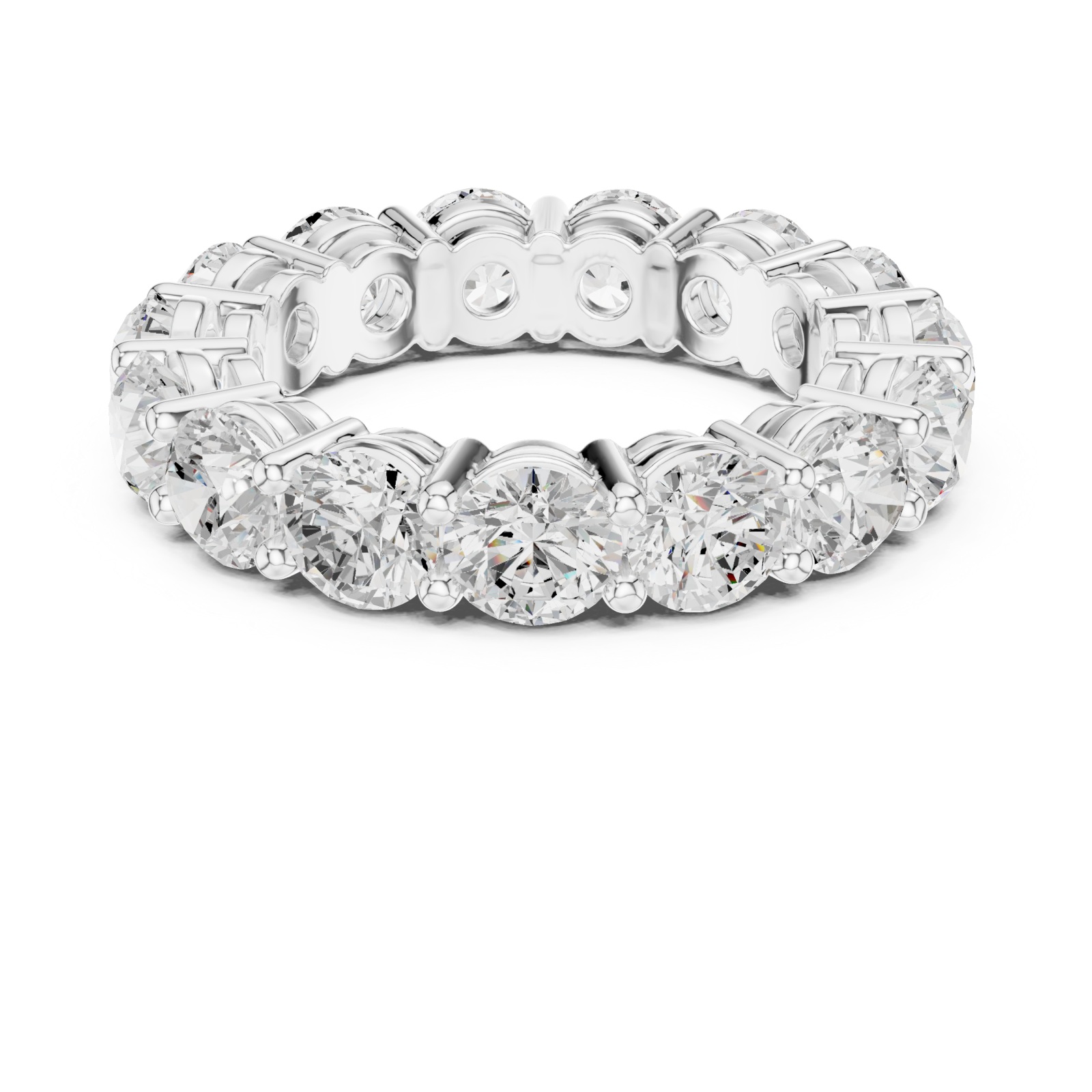  White Gold Everlasting Brilliance Band Ring Front View