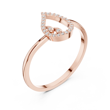  Rose Gold Eternal Whisper Crown Heart Ring Right View