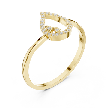 Gold Eternal Whisper Crown Heart Ring Right View